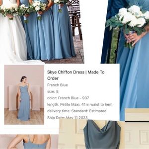 Revelry Skye Chiffon Gown French Blue